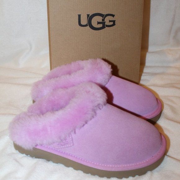 UGG Shoes - NIB UGG CLUGGETTE WOMEN'S SUEDE SHEARLING SLIP ON SLIPPERS WILDFLOWER PI…
